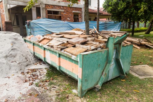 Professional team performing garage clearance