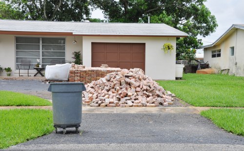 Professional garage clearance team in action